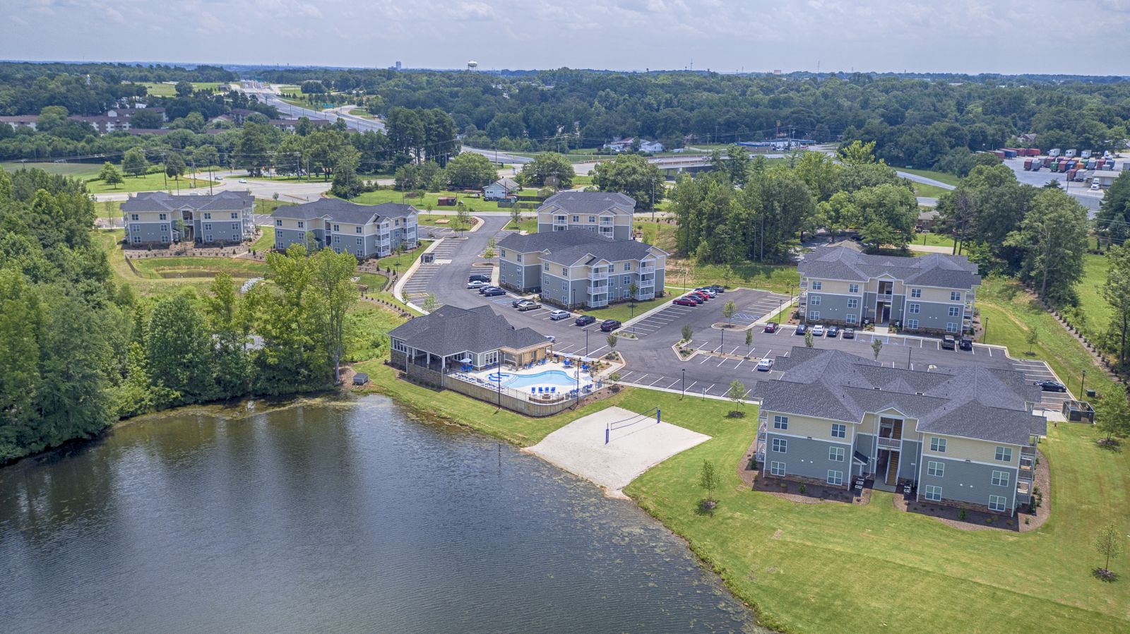 arial view of property