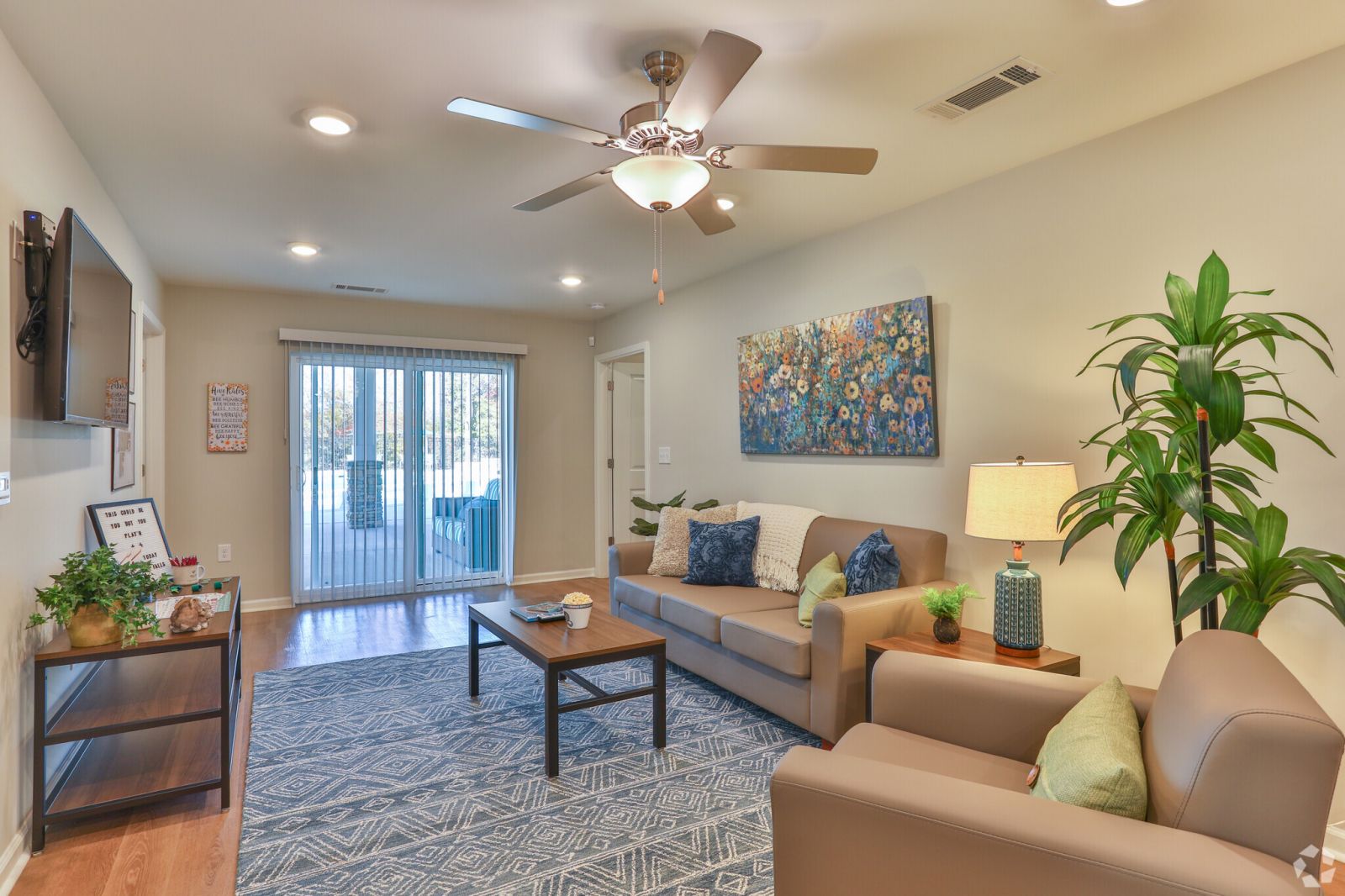 living room with view to patio