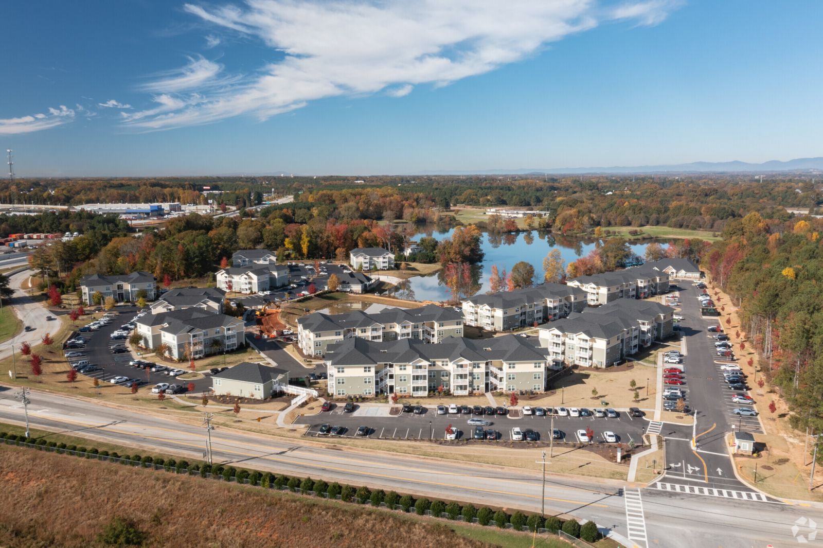 arial view of property