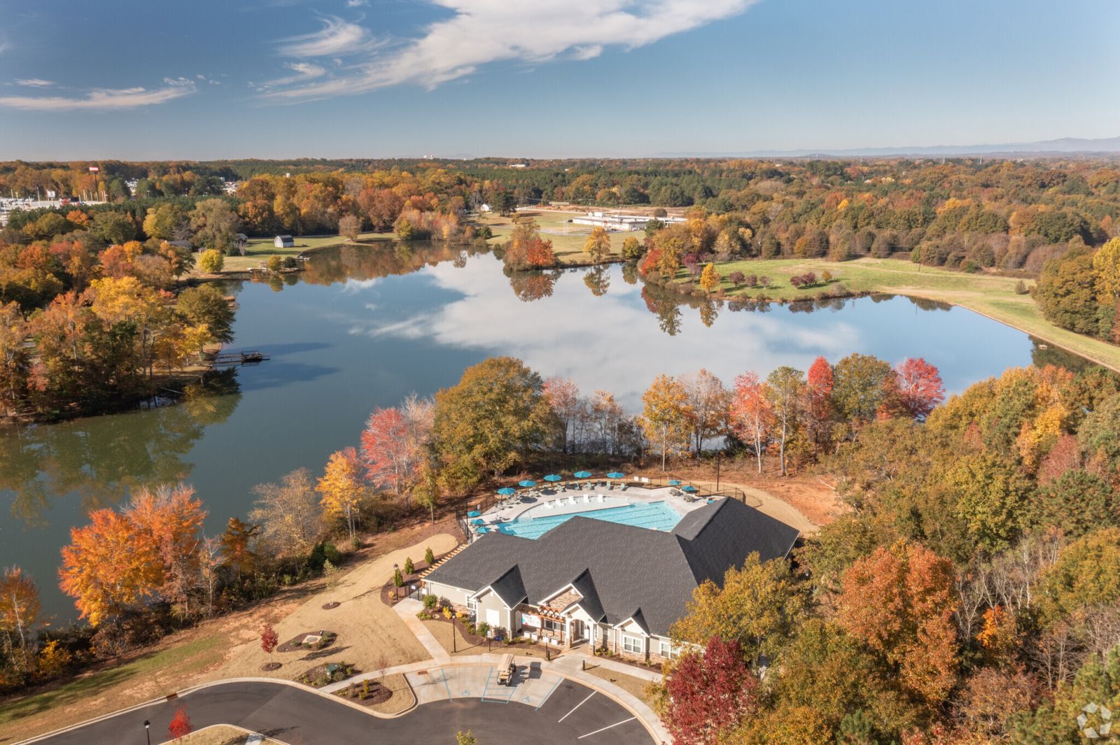 arial view of property