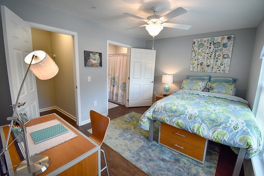 bedroom with desk