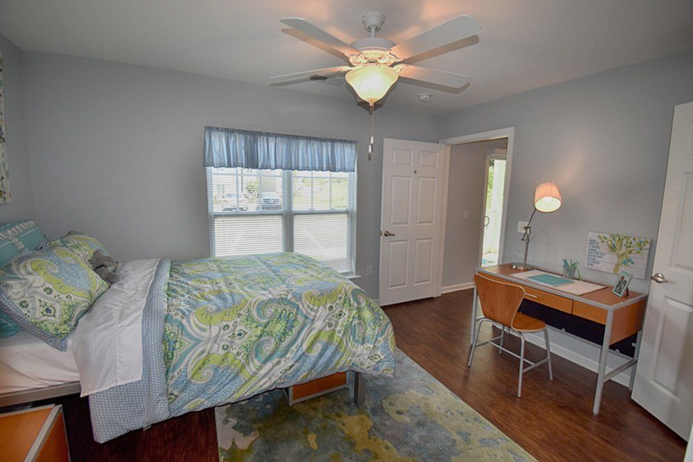 bedroom with desk